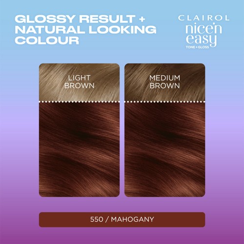 Clairol Nice'N Easy Tone+Gloss Semi Permanent Hair Dye - 550/81 Mahogany thumbnail 4