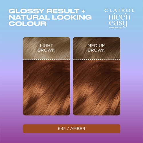 Clairol Nice'N Easy Tone+Gloss Semi Permanent Hair Dye - 645/92 Amber thumbnail 3