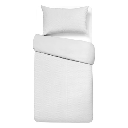 Nutmeg Home White Seersucker Duvet Set Single