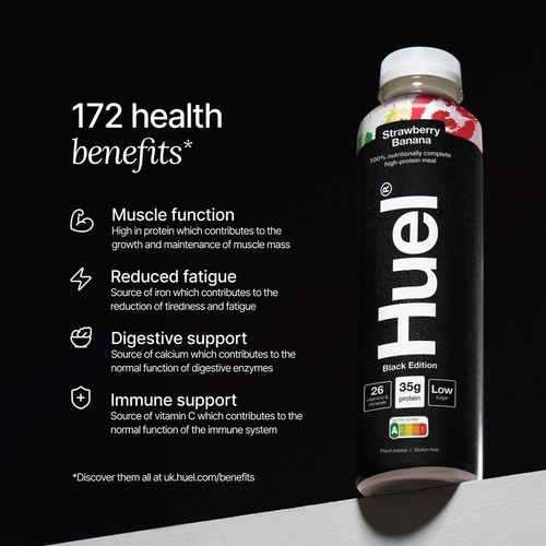 Huel Black Edition Strawberry & Banana Complete Meal  thumbnail 7