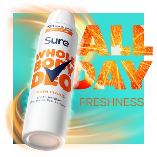 Sure Women Fresh Citrus Whole Body Deodorant Spray 72h Odour Control  150ml thumbnail 3