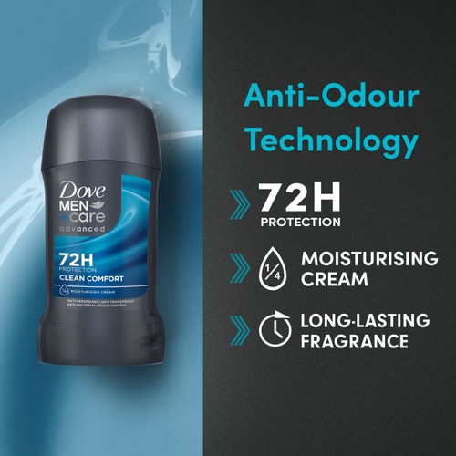 Dove For Men Anti Perspirant Stick Clean Comfort 50ml thumbnail 6