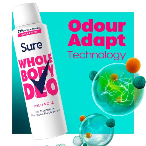 Sure Women Wild Rose Whole Body Deodorant Spray 72h Odour Control   150ml thumbnail 4