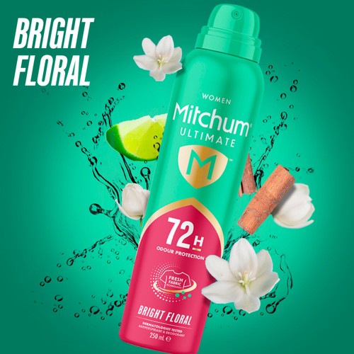 Mitchum Ultimate 72h Bright Floral Anti Perspirant & Deodorant  thumbnail 3