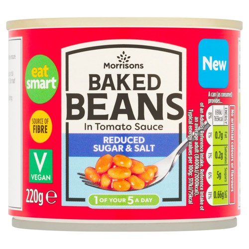 Morrisons Reduced Sugar & Salt Baked Beans in Tomato Sauce 220g