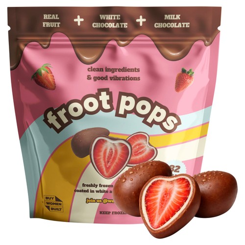 Froot Pops Frozen Strawberries Coated In White & Milk Chocolate 220g