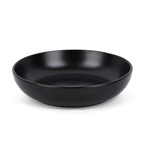 Nutmeg Home Black Stoneware Pasta Bowl
