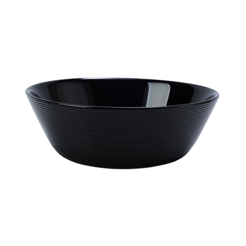 Nutmeg Home Essentials Black Glass Cereal Bowl