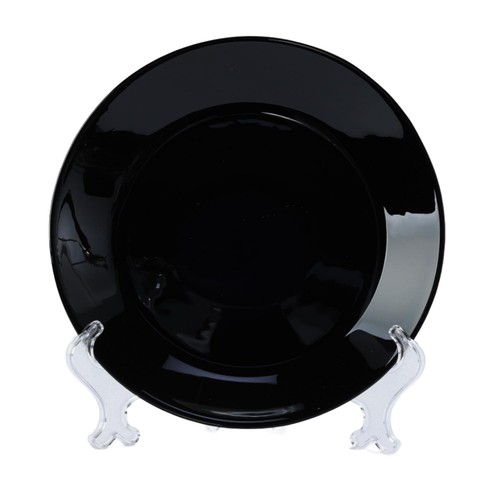 Nutmeg Home Essentials Black Glass Dinner Plate