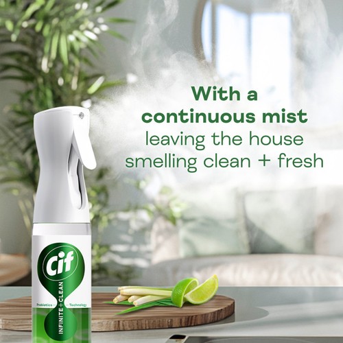 Cif Infinite Clean All in One Cleaner Spray Lime & Lemongrass 280ml thumbnail 2