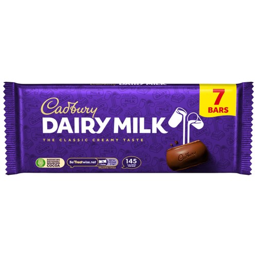 Cadbury Dairy Milk Chocolate Bar 7 Pack Multipack thumbnail 2