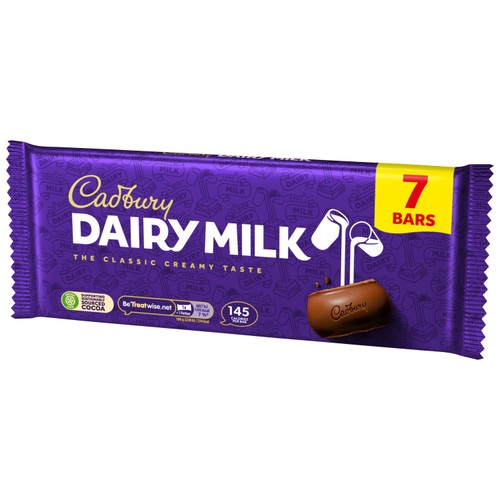 Cadbury Dairy Milk Chocolate Bar 7 Pack Multipack thumbnail 5