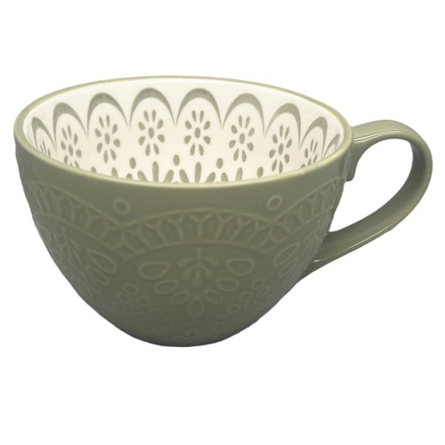 Nutmeg Home Sage Embossed Pad Print Mug