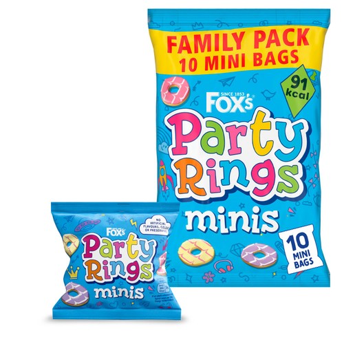 Fox's Biscuits Party Rings Minis 10 Snack Bags