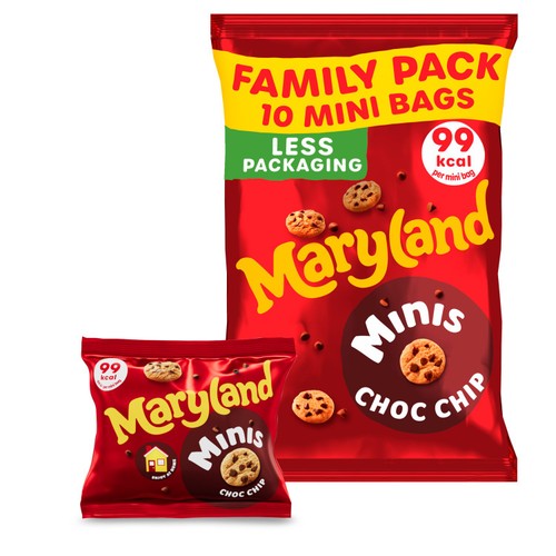 Maryland Minis Choc Chip Cookie Bags 10 x 19.8g