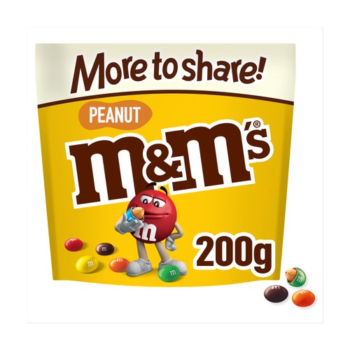M&M's Crunchy Peanut & Milk Chocolate More To Share Pouch   200g