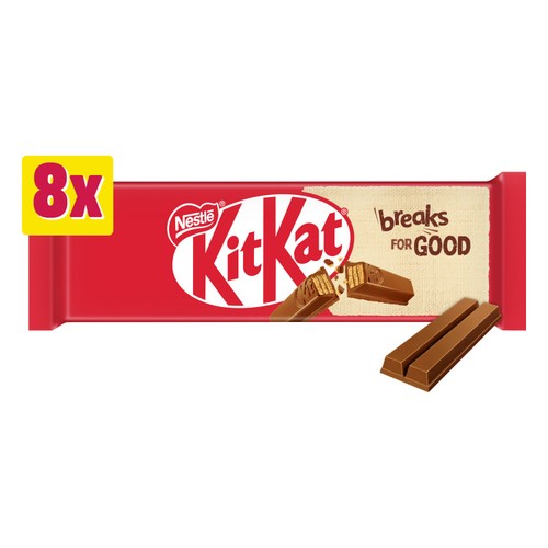 KitKat 2 Finger Milk Chocolate Biscuit Bars 8 Pack Multipack