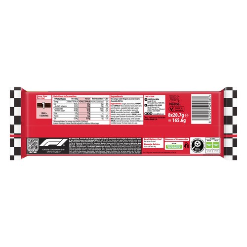 KitKat 2 Finger Dark Chocolate Biscuit Bar 8 Pack Multipack thumbnail 3