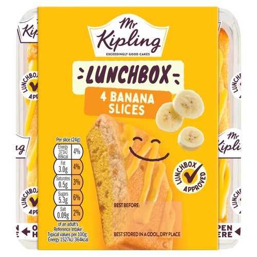 Mr Kipling Lunchbox Banana Cake Slices 4 Pack thumbnail 2