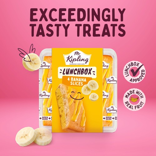 Mr Kipling Lunchbox Banana Cake Slices 4 Pack thumbnail 4