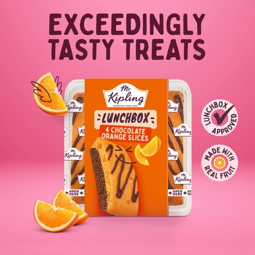 Mr Kipling Lunchbox Milk Chocolate Orange Cake Slices 4 Pack thumbnail 4