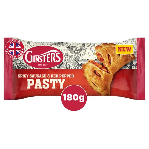 Ginsters Spicy Sausage And Red Pepper Pasty   180g