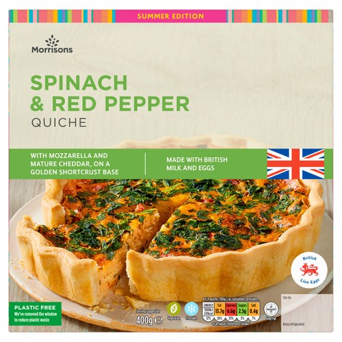 Morrisons Spinach & Red Pepper Quiche 400g thumbnail 2