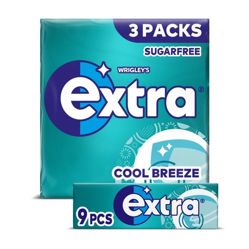 xtra Cool Breeze Sugarfree Chewing Gum Multipack 3x9 Pieces thumbnail 2