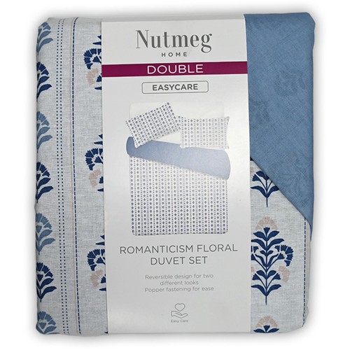 Nutmeg Home Easy Care Romantisim Floral Duvet Set Double