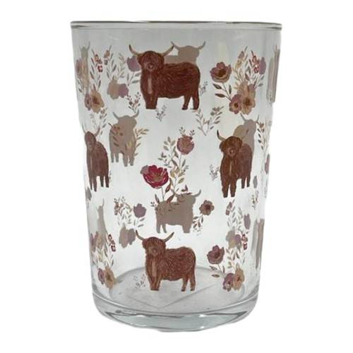 Nutmeg Home Highland Cow Glass