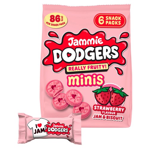 Jammie Dodgers Minis Strawberry Flavour Jam & Biscuit 6 x 20g