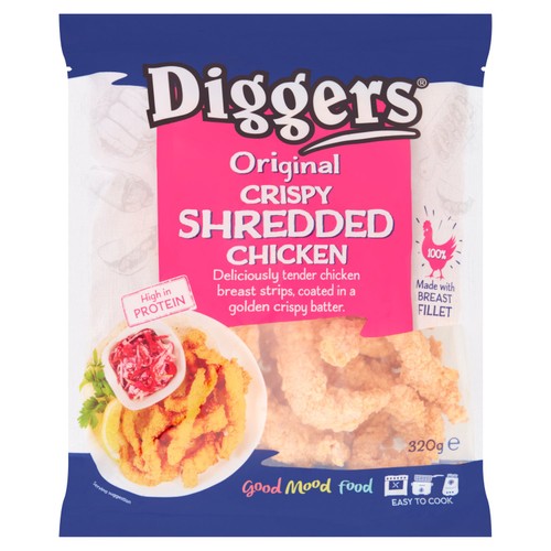 Diggers Original Crispy Shredded Chicken 320g thumbnail 2