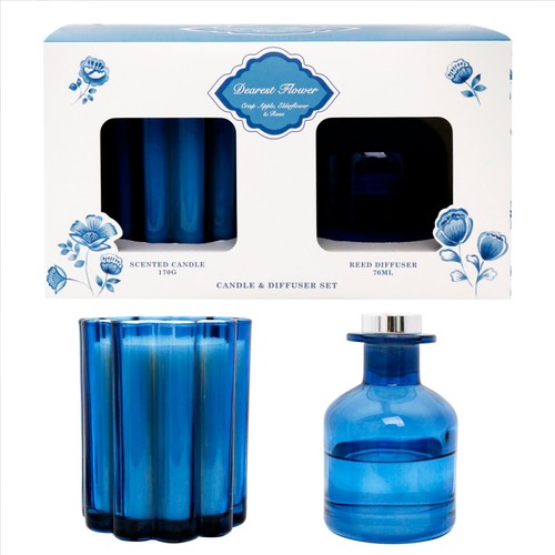 Nutmeg Home Dearest Flower Diffuser/Candle Giftset