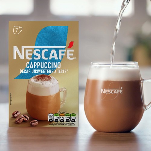 Nescafe Cappuccino Decaf Unsweetened Instant Coffee 7 Sachets  thumbnail 2