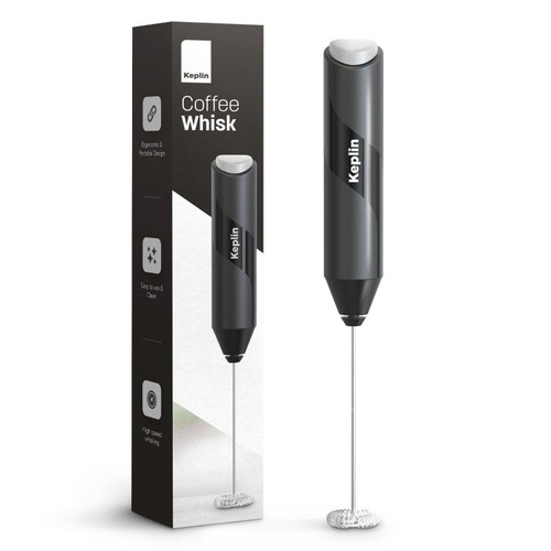 Keplin Handheld Coffee & Milk Frother Whisk Black thumbnail 2