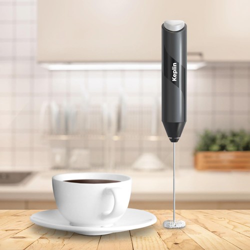 Keplin Handheld Coffee & Milk Frother Whisk Black thumbnail 3