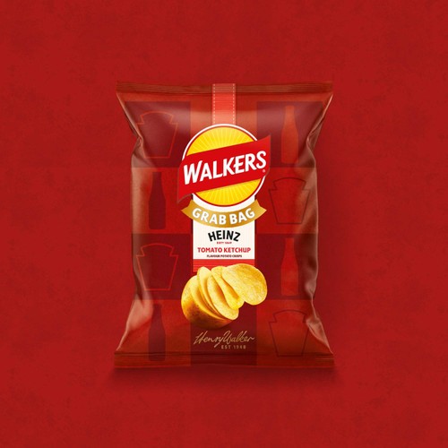 Walkers Heinz Tomato Ketchup Crisps    45g thumbnail 2