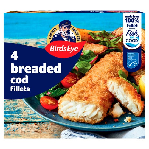 Birds Eye 4 Breaded Cod Fish Fillets 400g