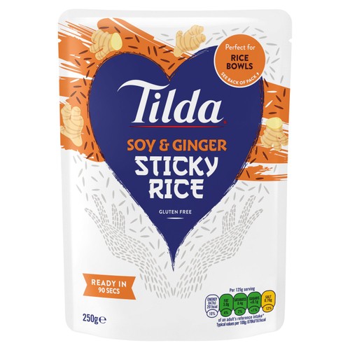 Tilda Microwave Soy & Ginger Sticky Medium Grain Rice   250g thumbnail 2