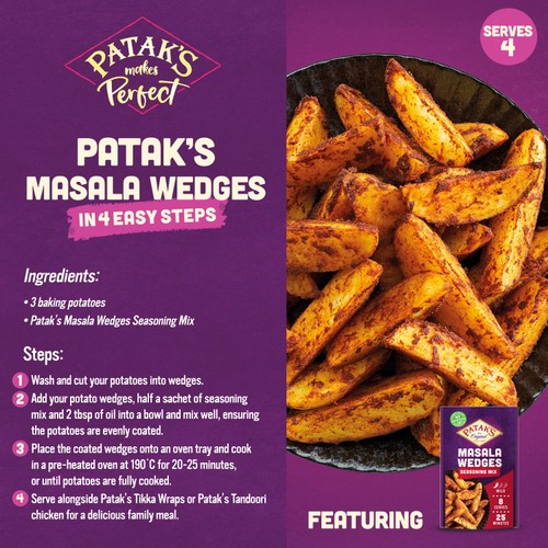 Patak's Masala Wedges Indian Seasoning Mild Spice Mix 25g thumbnail 4