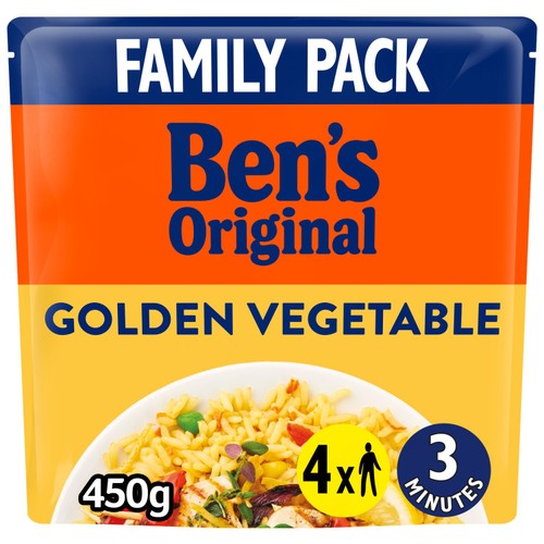 Bens Original Golden Vegetable Microwave Rice Family Pack 450g