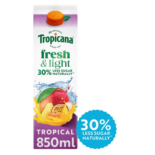Tropicana Fresh & Light Tropical Juice Blend Drink 850ml