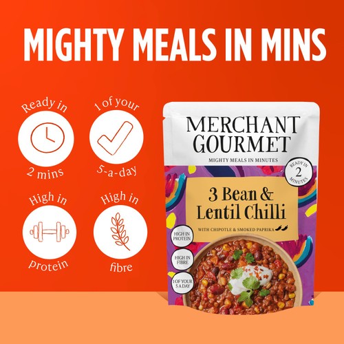Merchant Gourmet 3-Bean & Lentil Chilli 280g thumbnail 3