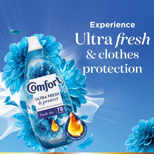 Comfort Ultra Fresh & Protect Fabric Conditioner Fresh Sky 78 Washes thumbnail 2