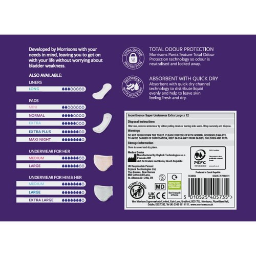 Morrisons Incontinence Super Underwear Pants Extra Large  thumbnail 2