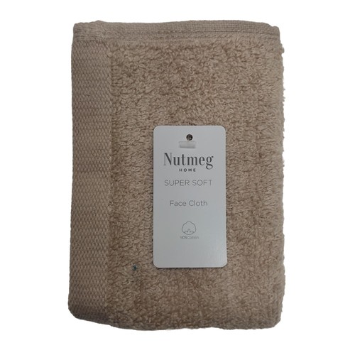 Nutmeg Home Supersoft Cotton Face Cloth Taupe