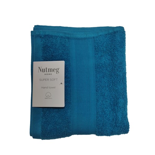 Nutmeg Home Supersoft Cotton Hand Towel Blue Teal