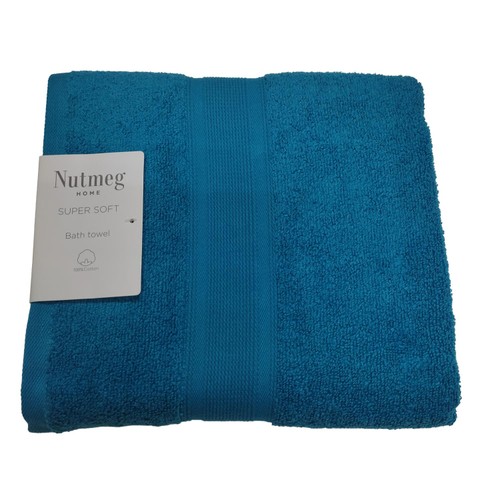Nutmeg Home Supersoft Cotton Bath Towel Blue Teal