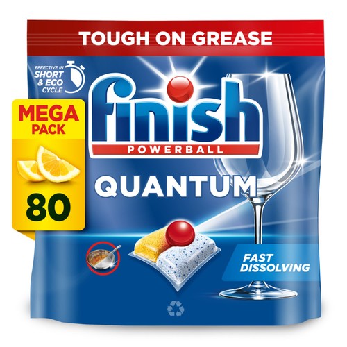 Finish Quantum All In One Dishwasher Tablets Lemon 80 Pack