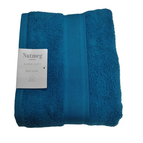 Nutmeg Home Supersoft Cotton Bath Sheet Blue Teal